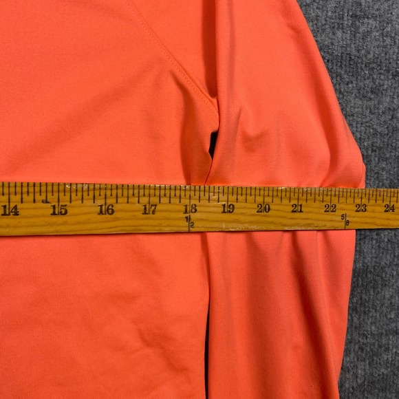 Under Armour Womens Large Neon Orange Quarter Zip Long Sleeve Loose Fit Pullover - Picture 2 of 7
